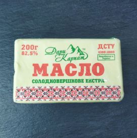Масло сливочное Вологодское Дары Карпат 82,5%, 200 г